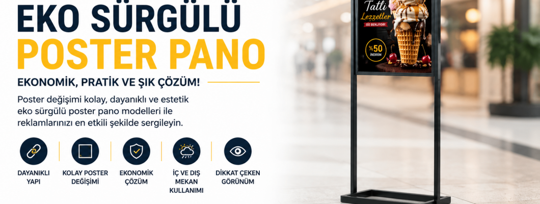 Eko sürgülü poster pano