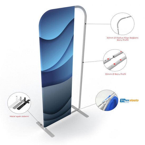 120x220 cm Tekstil Rollup Banner 