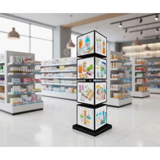 30x30 cm 4 Katlı Ayaklı Dönen Küp