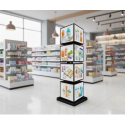 35x35 cm 4 Katlı Ayaklı Dönen Küp