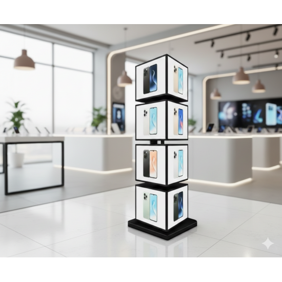 30x30 cm 4 Katlı Ayaklı Dönen Küp