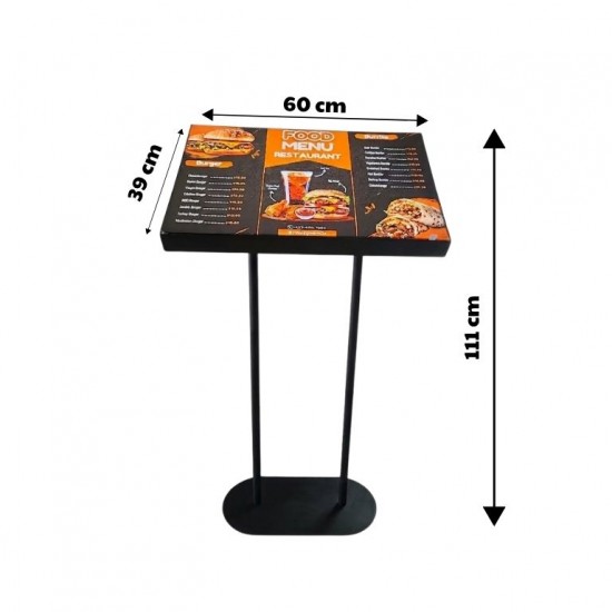 60x39 cm Lightbox Menü Standı