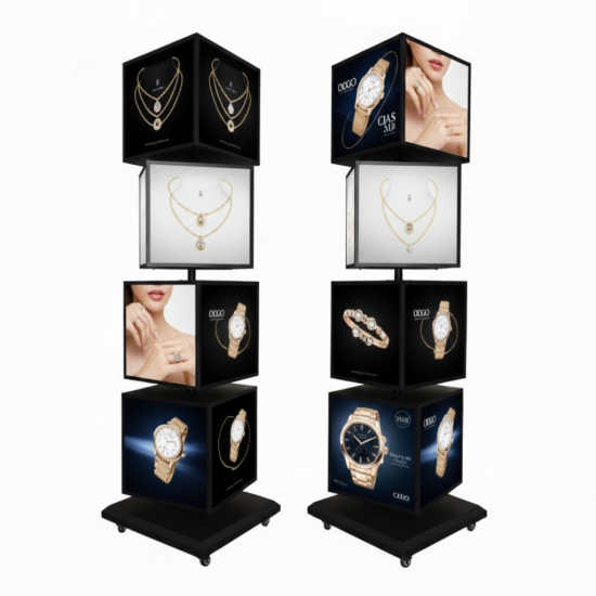 35x35 cm 4 Katlı Ayaklı Dönen Küp